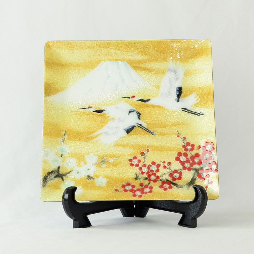 Cloisonne Decorative Plate "Auspicious Cranes"