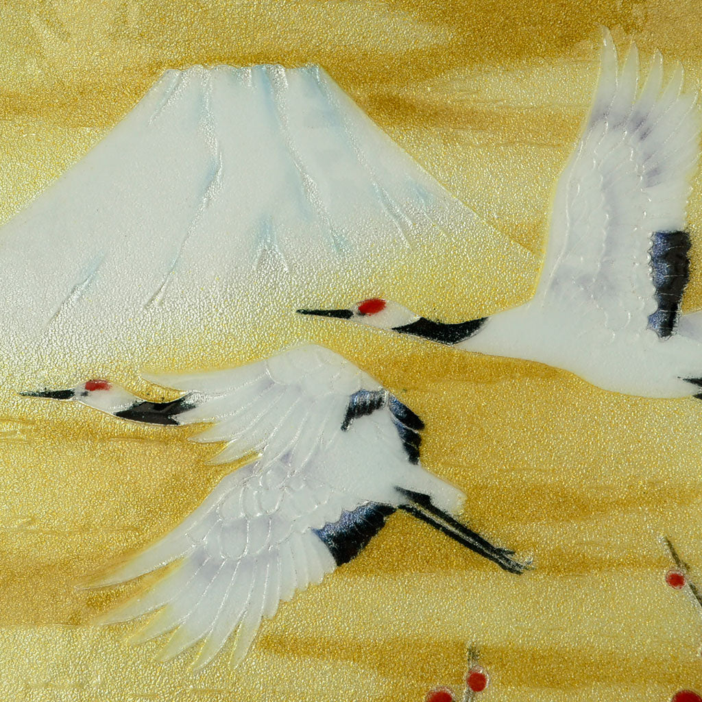 Cloisonne Decorative Plate "Auspicious Cranes"
