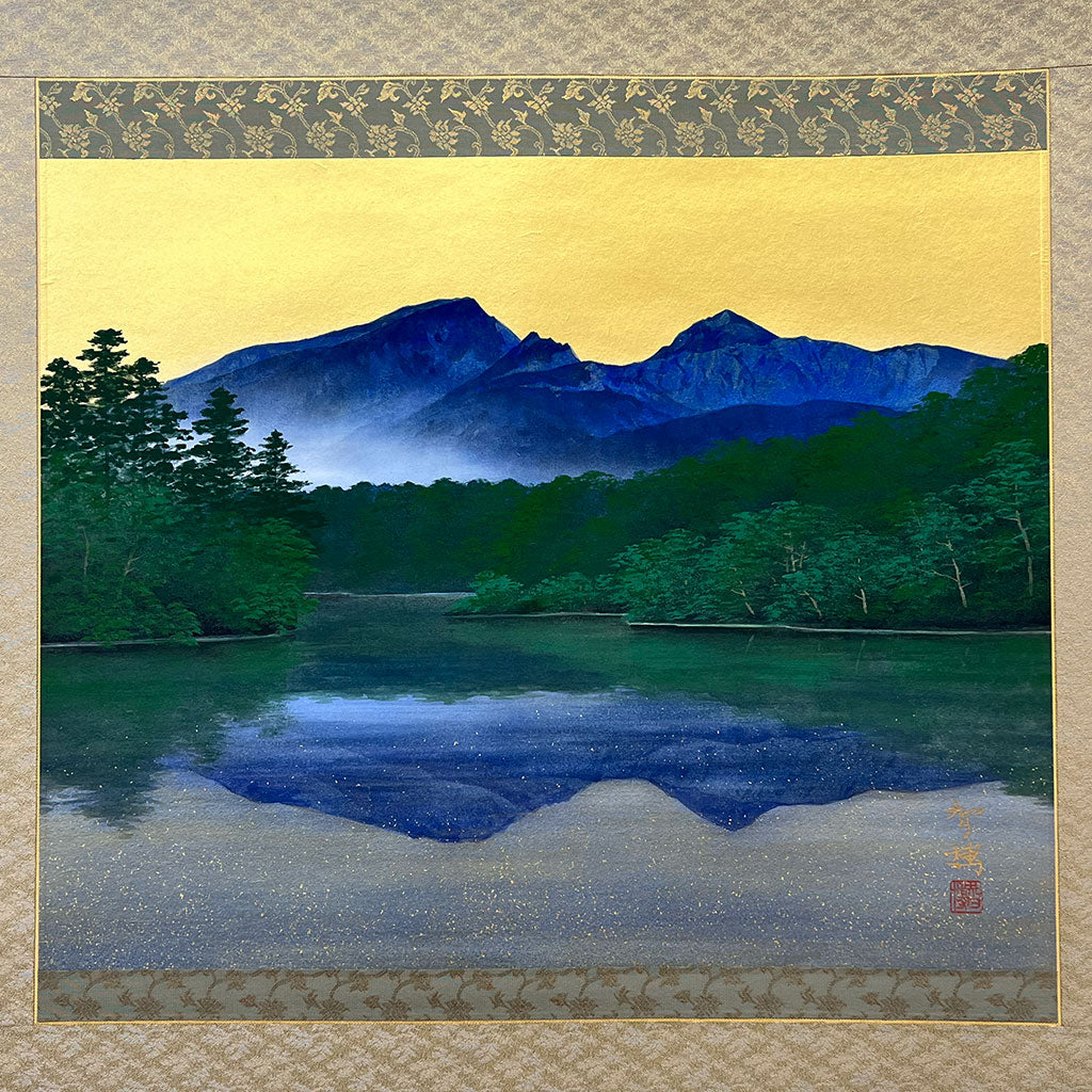 Japanese Hanging Scroll Kakejiku Tomohiro Shimada "Mt. Bandai"