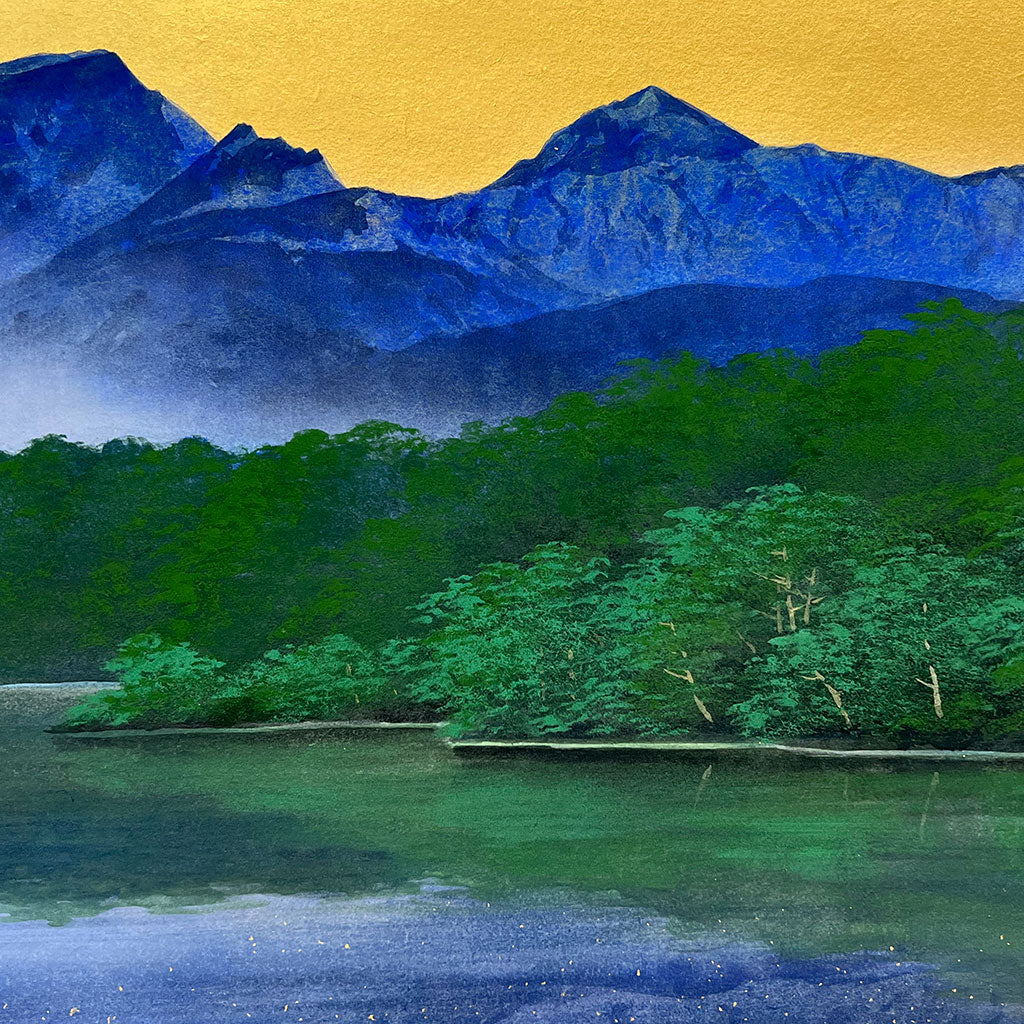 Japanese Hanging Scroll Kakejiku Tomohiro Shimada "Mt. Bandai"