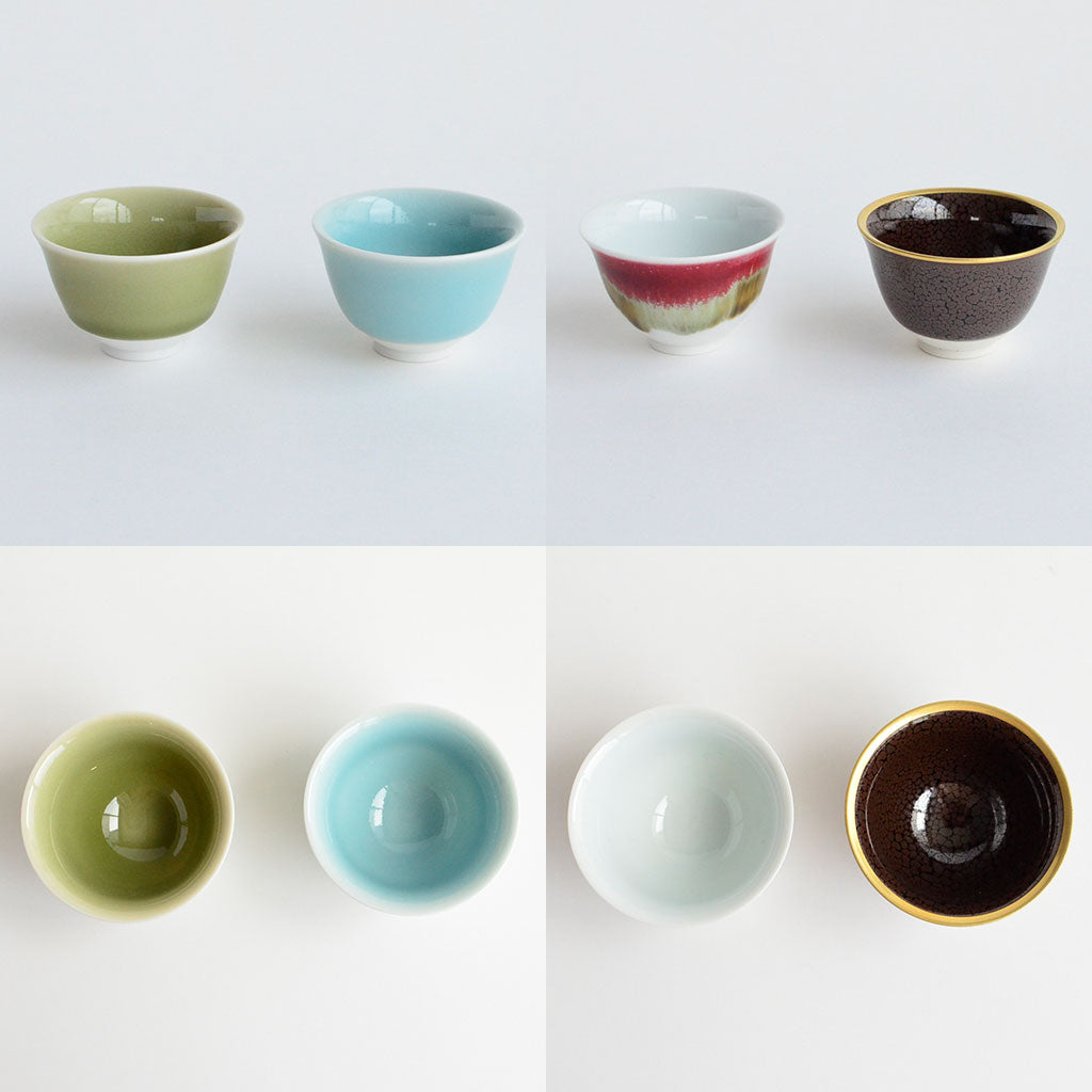 Arita Ware Sake Cup Set of 16 by Shin'emon Kiln