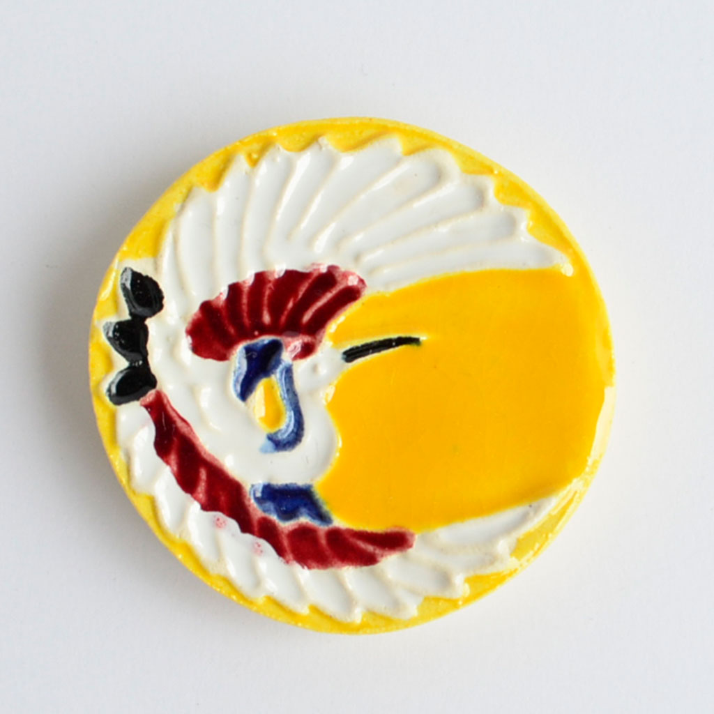 Kiyomizu Ware Chopstick Rest 5pcs Set "Yellow Cochin with Auspicious Motifs"