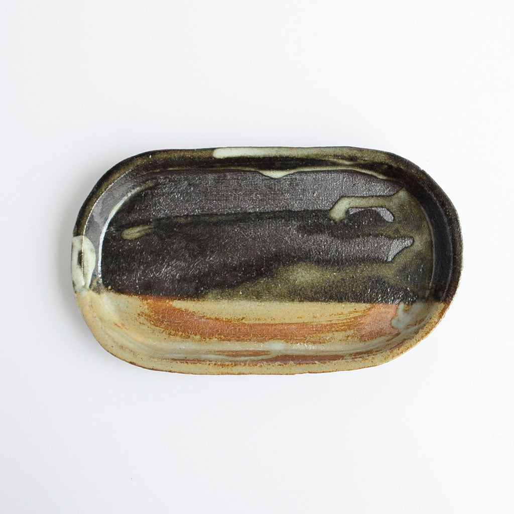Shigaraki Ware Plate "Akatsuki / Oval Shape"
