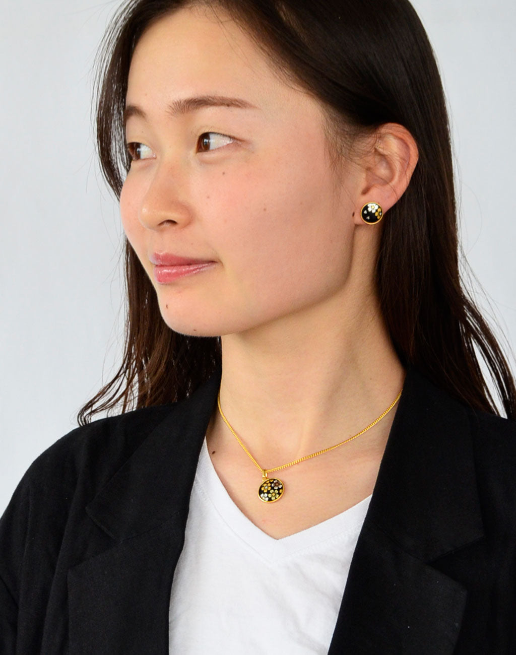 Kyoto Damascene Pendant “Cherry blossoms in full bloom” – Diameter: 1.6 cm