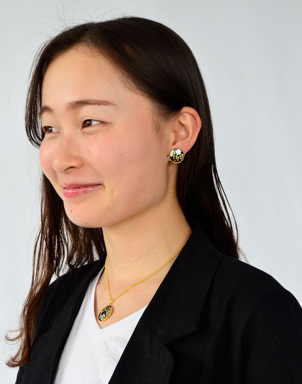 Kyoto Damascene Pendant “Cherry blossoms in full bloom” – Diameter: 2 cm