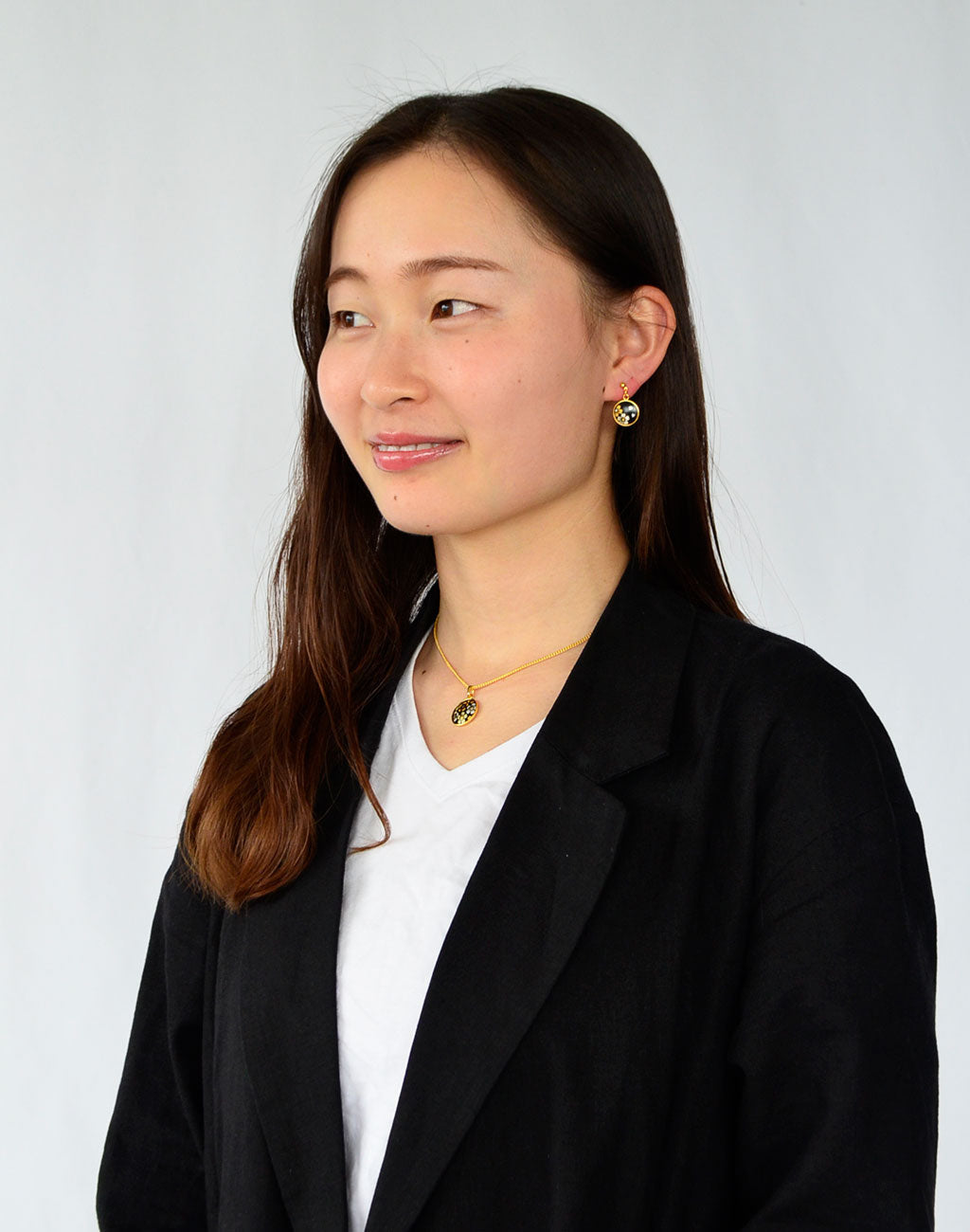 Kyoto Damascene Dangling Earrings "Cherry blossoms in full bloom"– Diameter: 1.2 cm