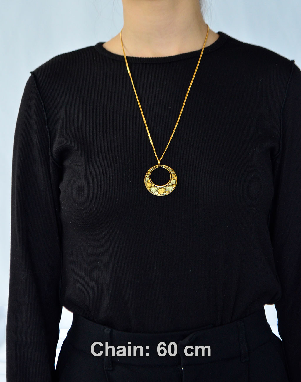 Kyoto Damascene Open Circle Pendant Fully Covered With Ivy – Diameter: 3.9 cm