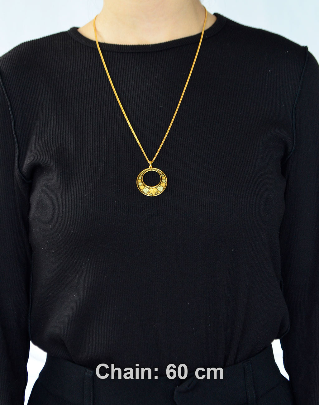 Kyoto Damascene Open Circle Pendant Fully Covered With Ivy – Diameter: 3 cm