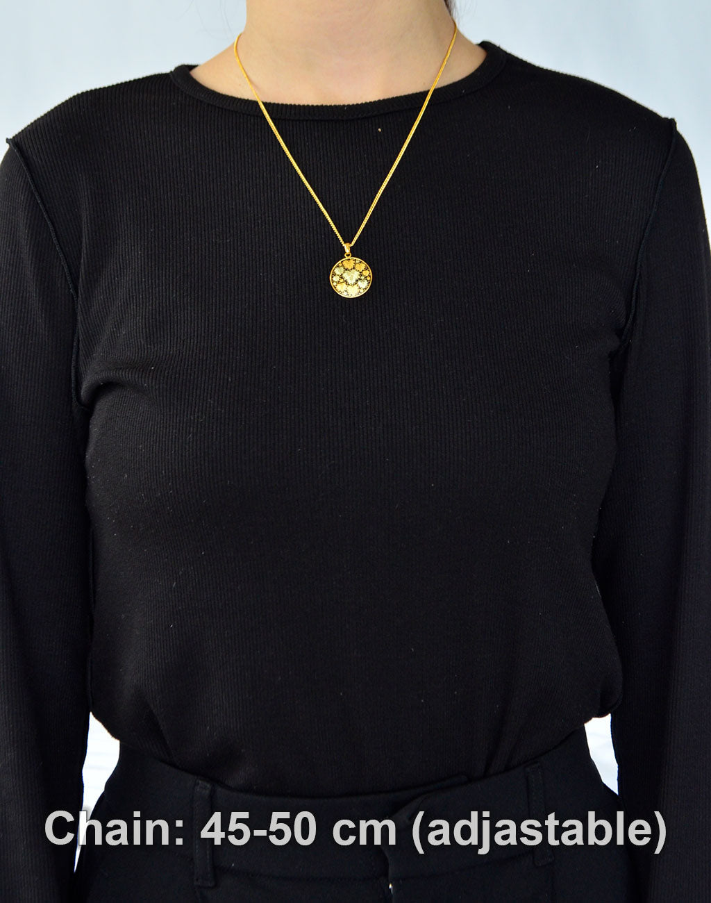 Kyoto Damascene Pendant Fully Covered With Ivy – Diameter: 2 cm