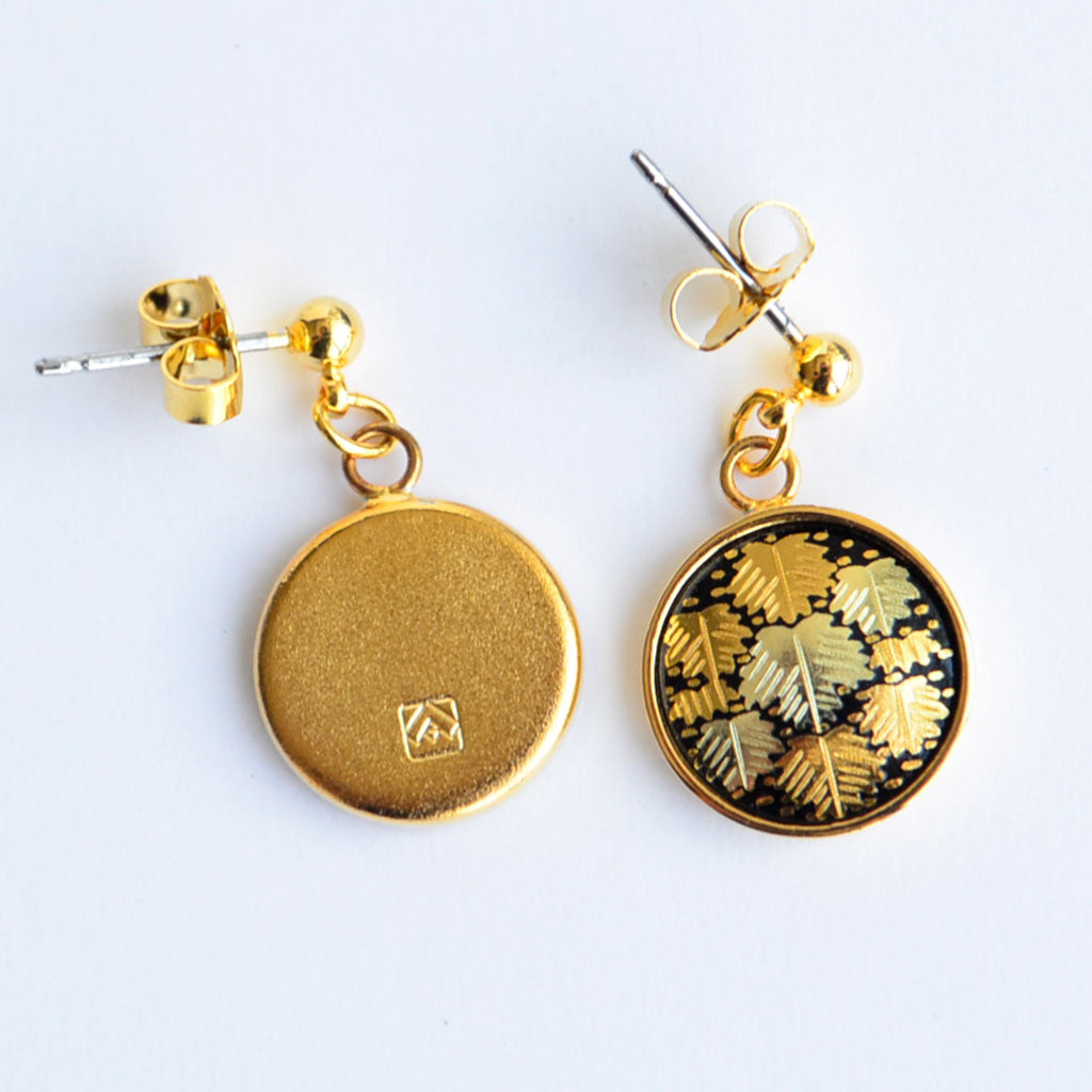Kyoto Damascene Dungling Earrings Fully Covered With Ivy – Diameter: 1.2 cm