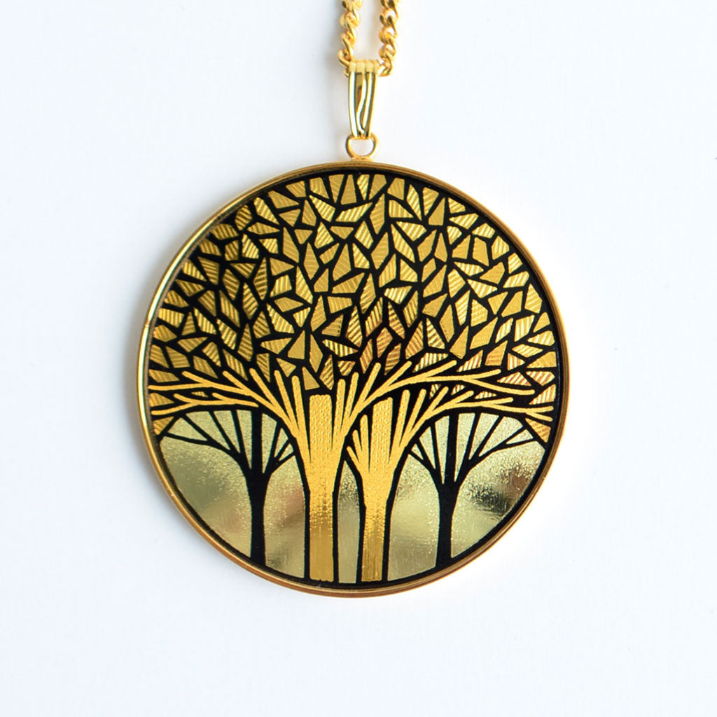 Kyoto Damascene Pendant "Grove" – Diameter: 3.9 cm