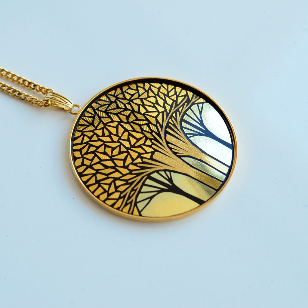Kyoto Damascene Pendant "Grove" – Diameter: 3.9 cm