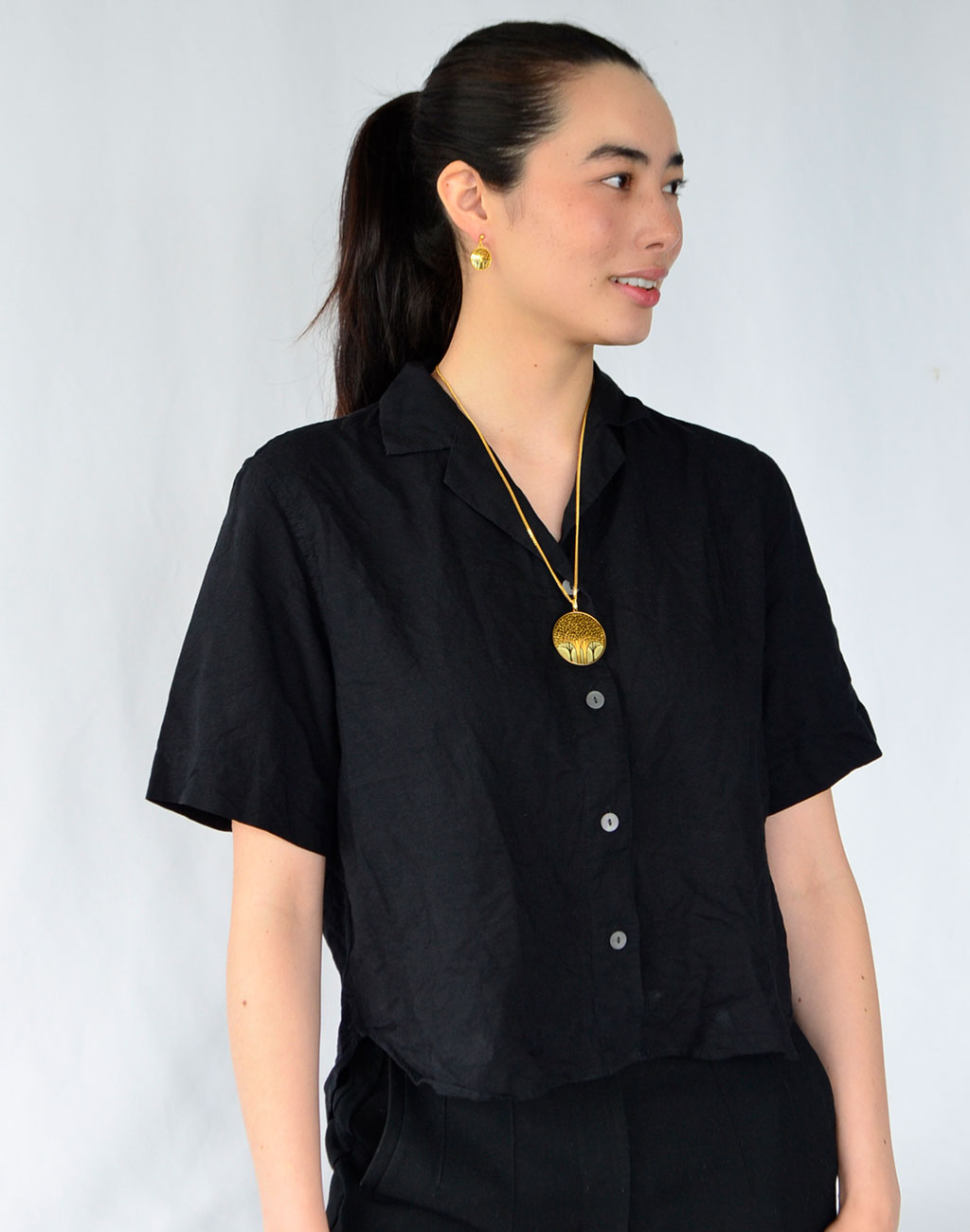 Kyoto Damascene Pendant "Grove" – Diameter: 3.9 cm