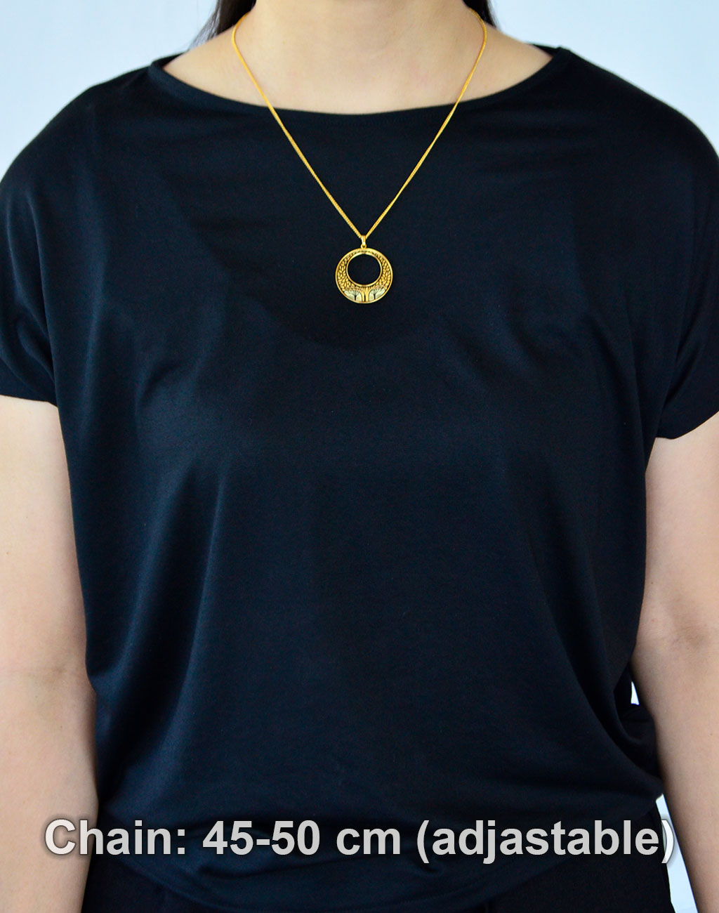 Kyoto Damascene Open Circle Pendant "Grove" – Diameter: 3.0 cm