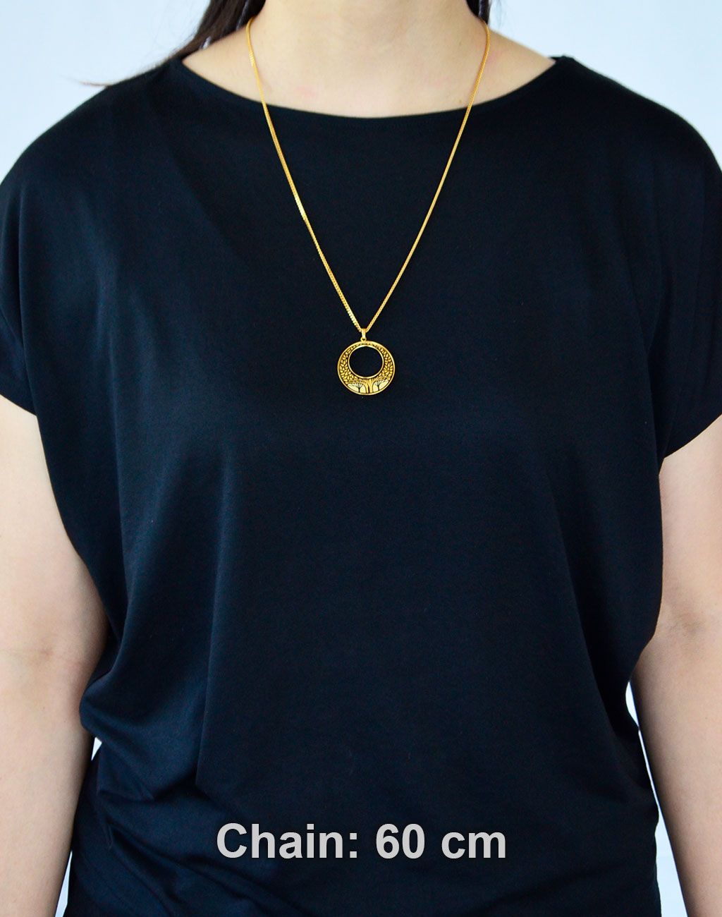 Kyoto Damascene Open Circle Pendant "Grove" – Diameter: 3.0 cm