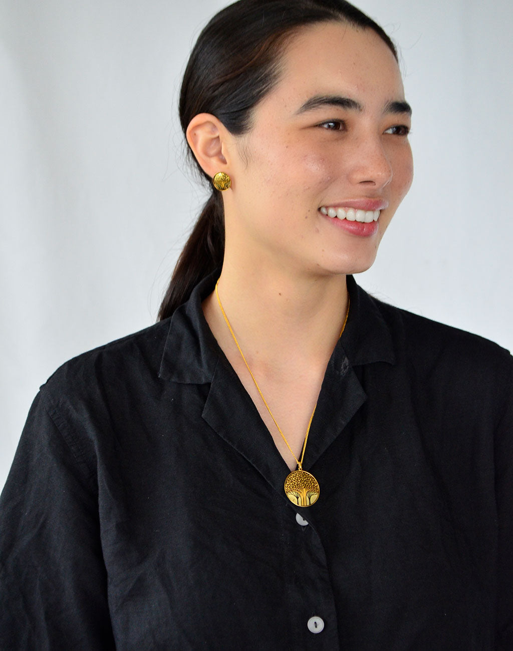 Kyoto Damascene Pendant "Grove" – Diameter: 3.0 cm