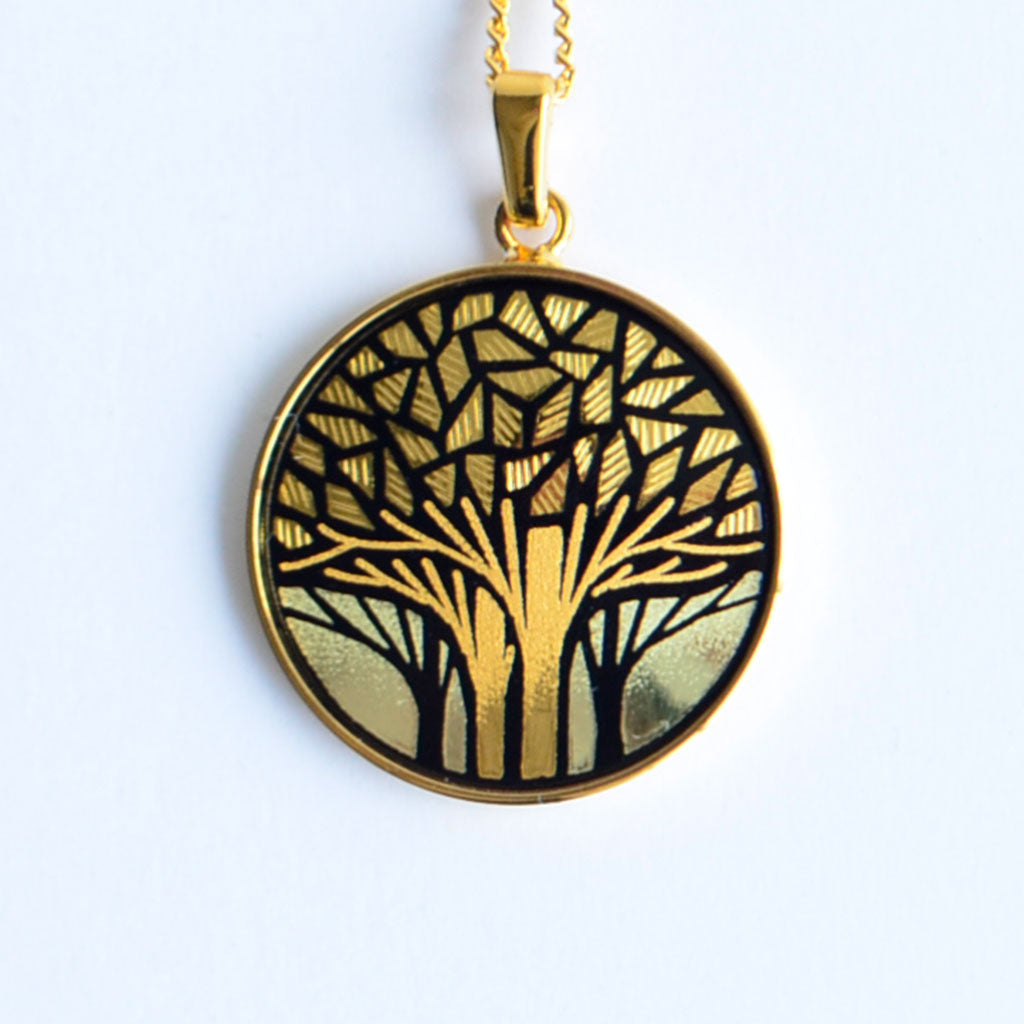 Kyoto Damascene Pendant "Grove" – Diameter: 2.0 cm
