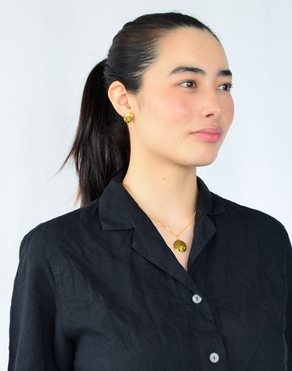 Kyoto Damascene Pendant "Grove" – Diameter: 2.0 cm