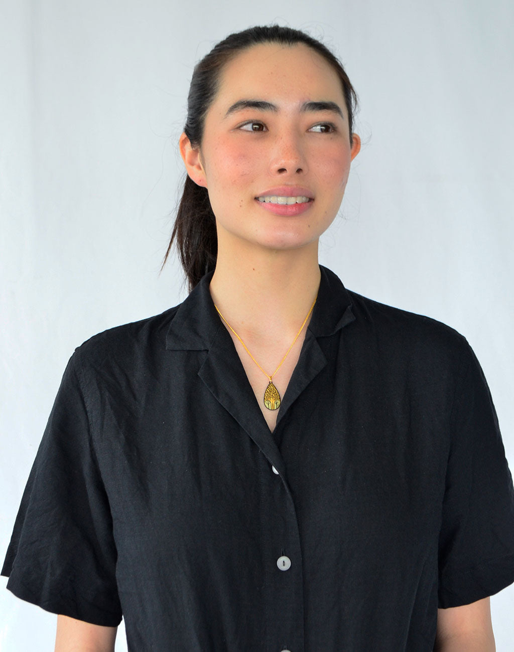 Kyoto Damascene Pendant "Grove" – Drop shape