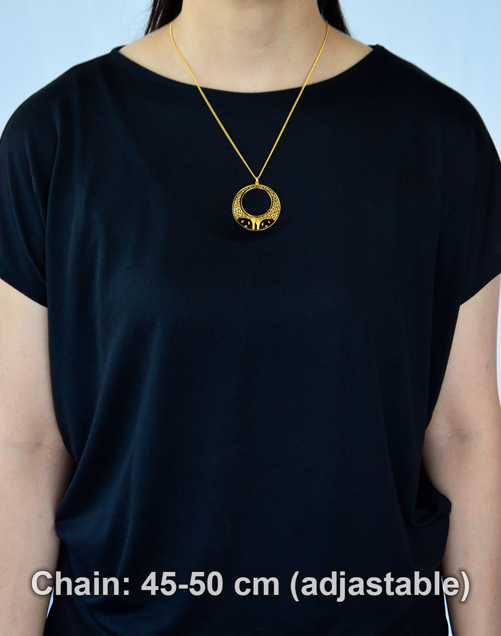 Kyoto Damascene Pendant "Fallen Leaves" – Diameter: 3.9 cm