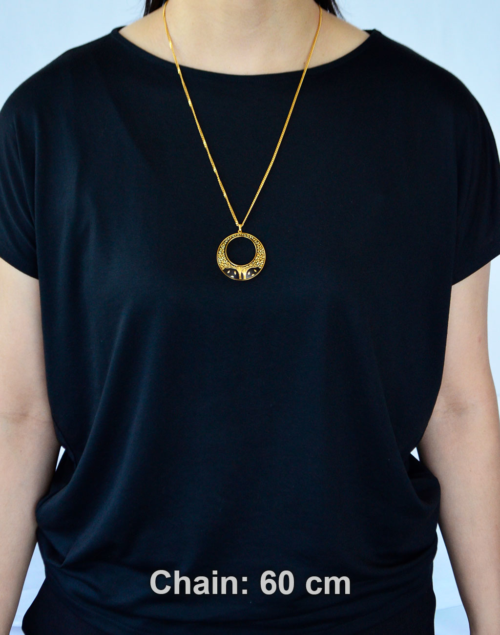 Kyoto Damascene Pendant "Fallen Leaves" – Diameter: 3.9 cm