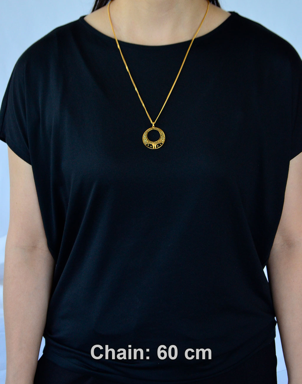 Kyoto Damascene Open Circle Pendant "Fallen Leaves" – Diameter: 3.0 cm