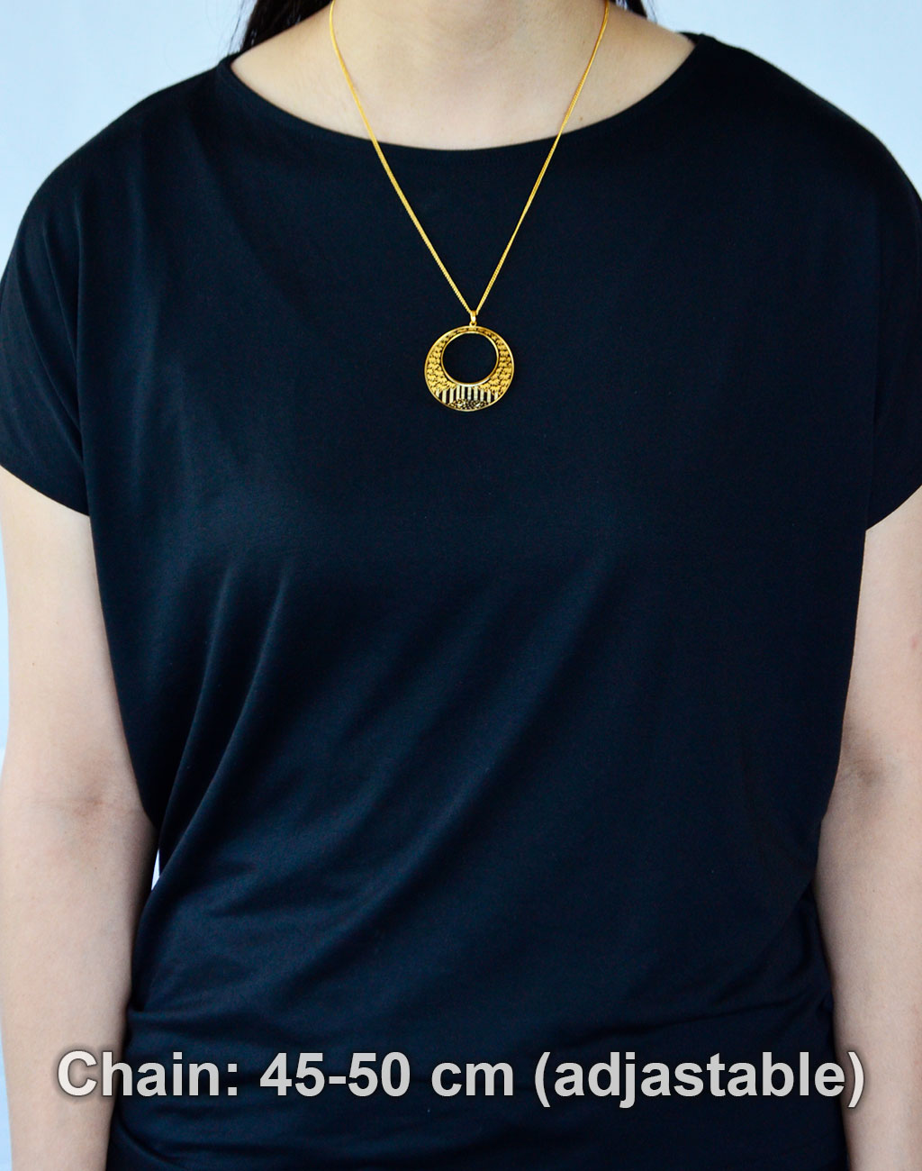 Kyoto Damascene Open Circle Pendant "Bamboo Forest" – Diameter: 3.9 cm