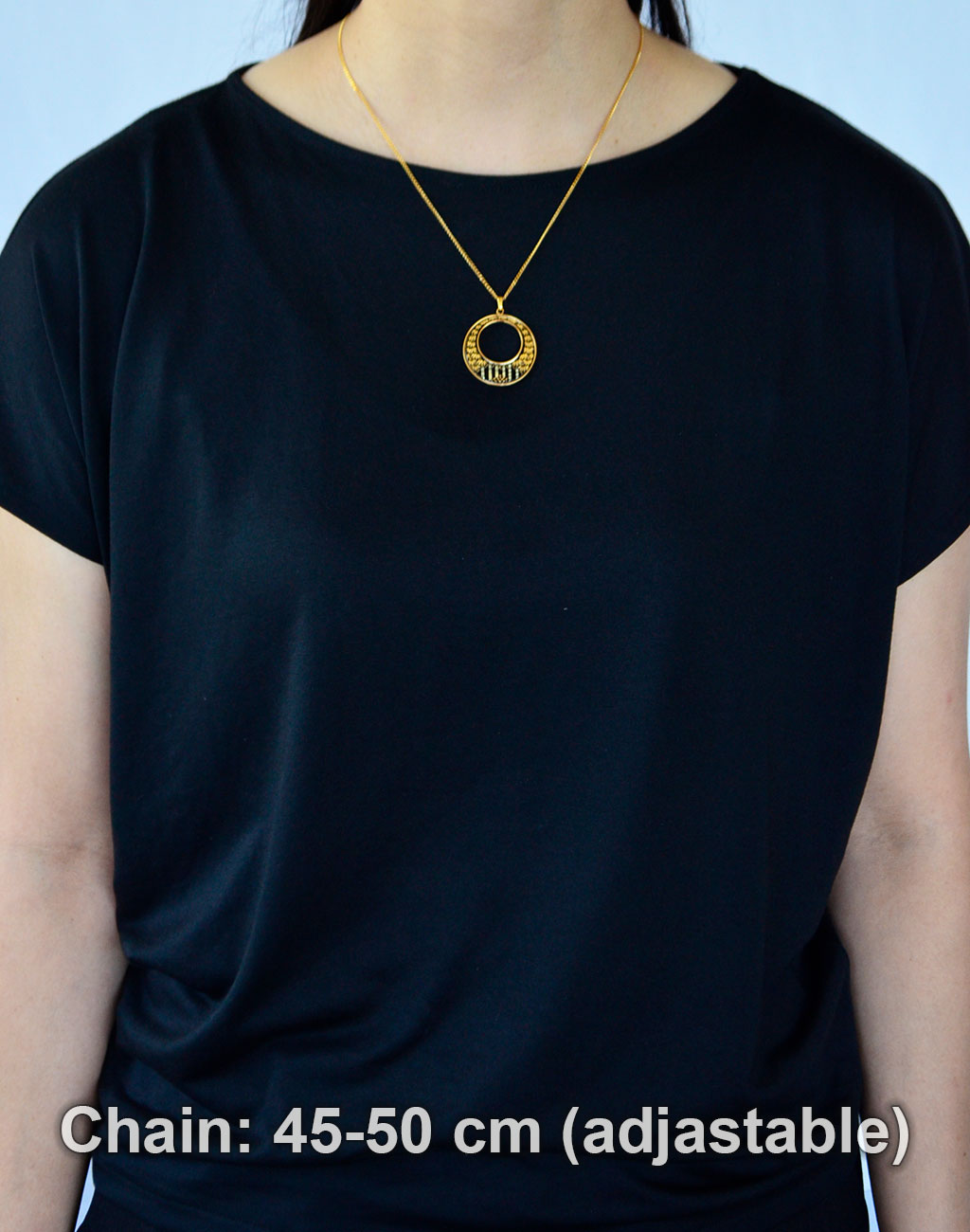 Kyoto Damascene Open Circle Pendant "Bamboo Forest" – Diameter: 3.0 cm