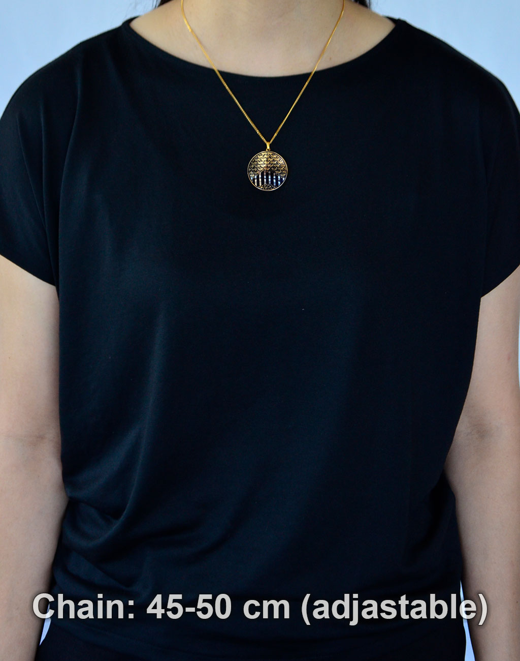 Kyoto Damascene Pendant "Bamboo Forest" – Diameter: 3.0 cm