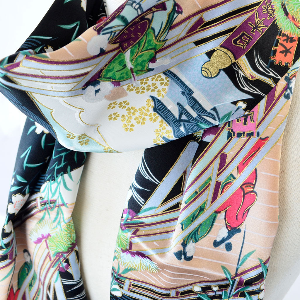 Silk scarf long "Boating"