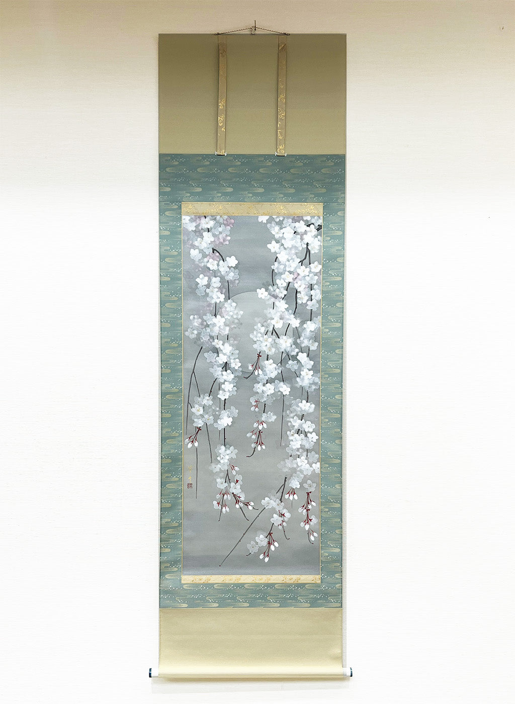 Japanese Hanging Scroll Kakejiku Painted by Shinji Kouno "Oboro (Cherry Blossoms)" (OKJ 102)