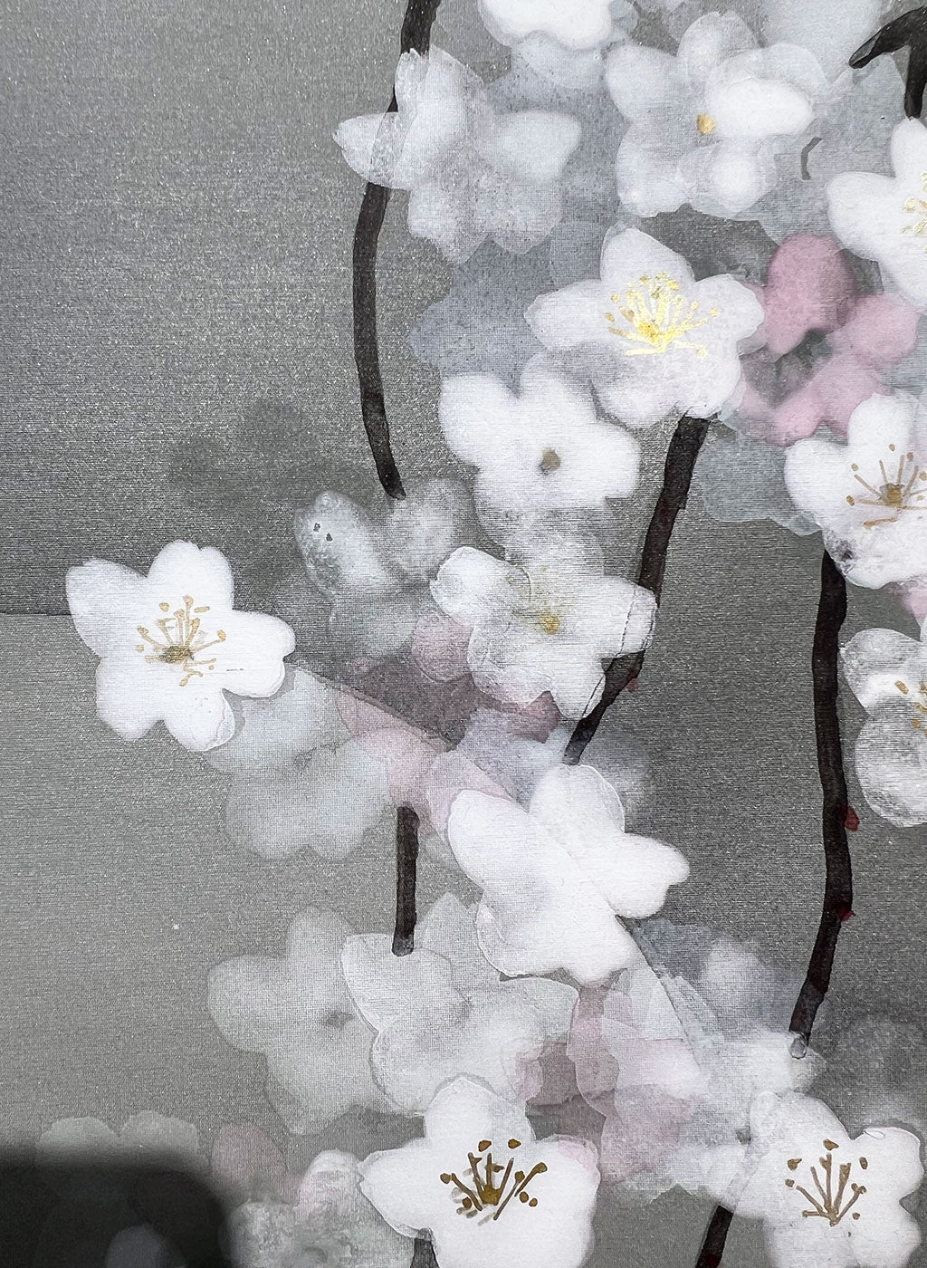 Japanese Hanging Scroll Kakejiku Painted by Shinji Kouno "Oboro (Cherry Blossoms)" (OKJ 102)