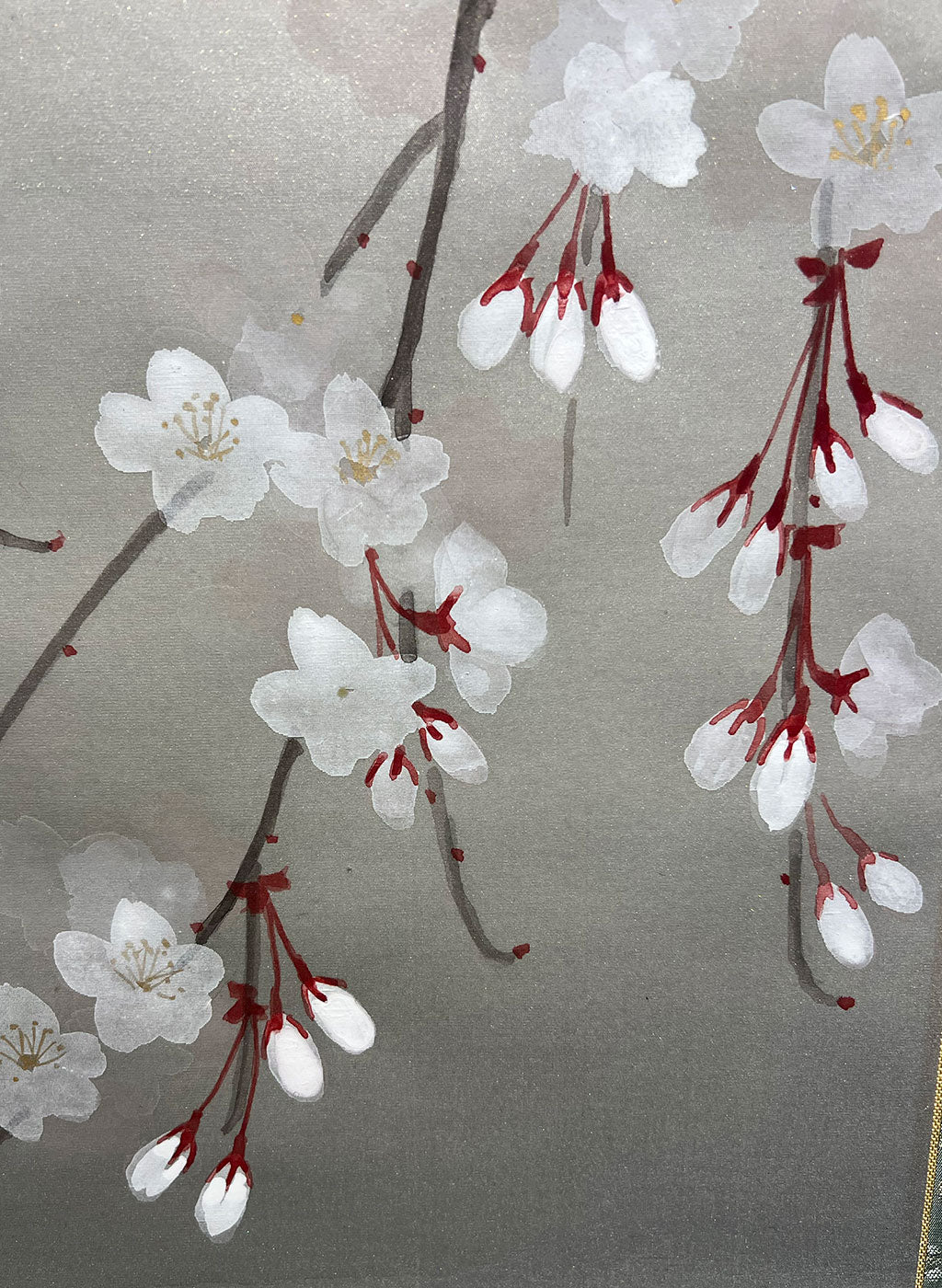 Japanese Hanging Scroll Kakejiku Painted by Shinji Kouno "Oboro (Cherry Blossoms)" (OKJ 102)
