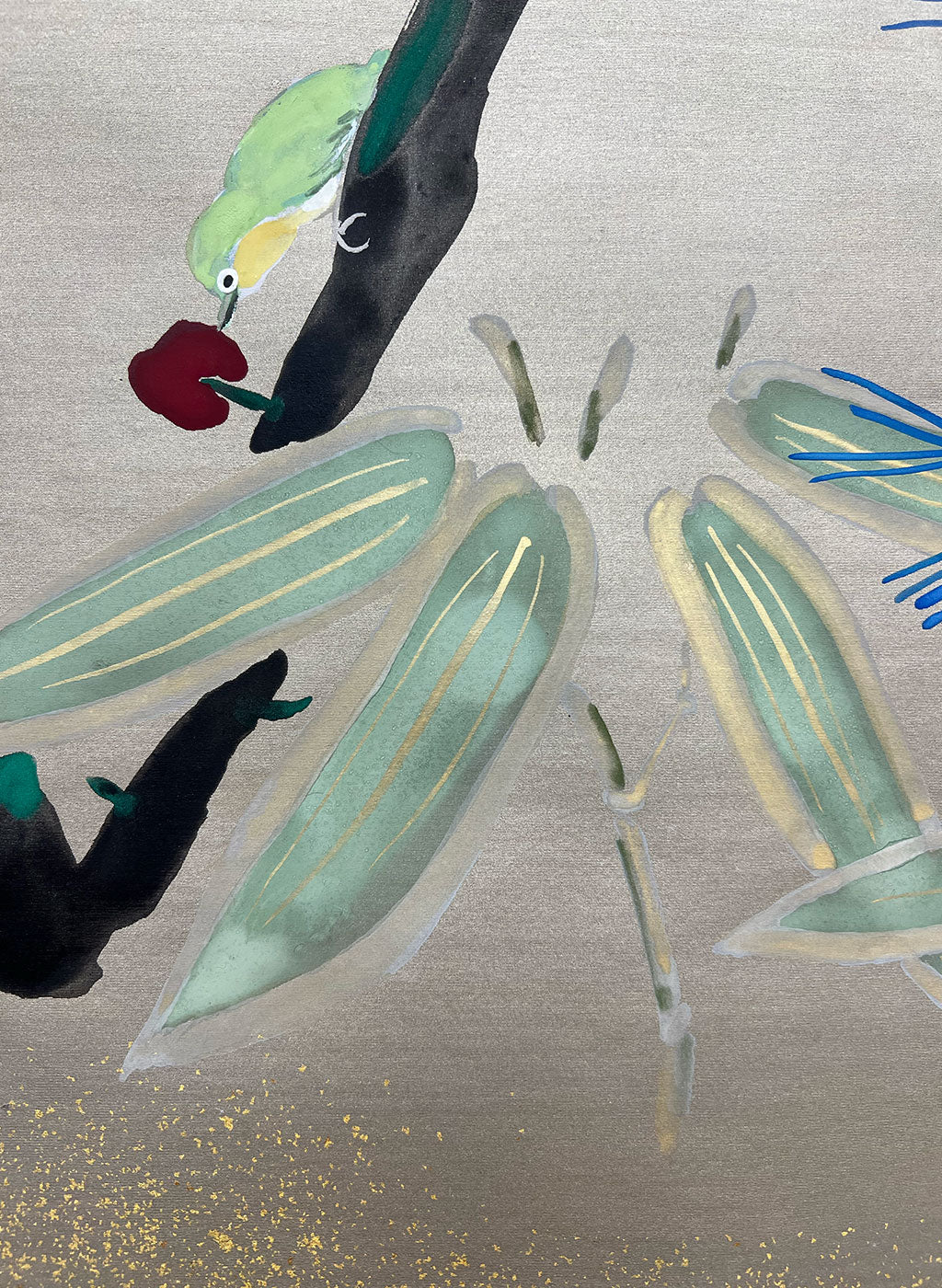 Japanese Hanging Scroll Kakejiku Painted byby Shinji Kouno "Shochikubai (Pine, Bamboo, and Plum)" (OKJ 107)