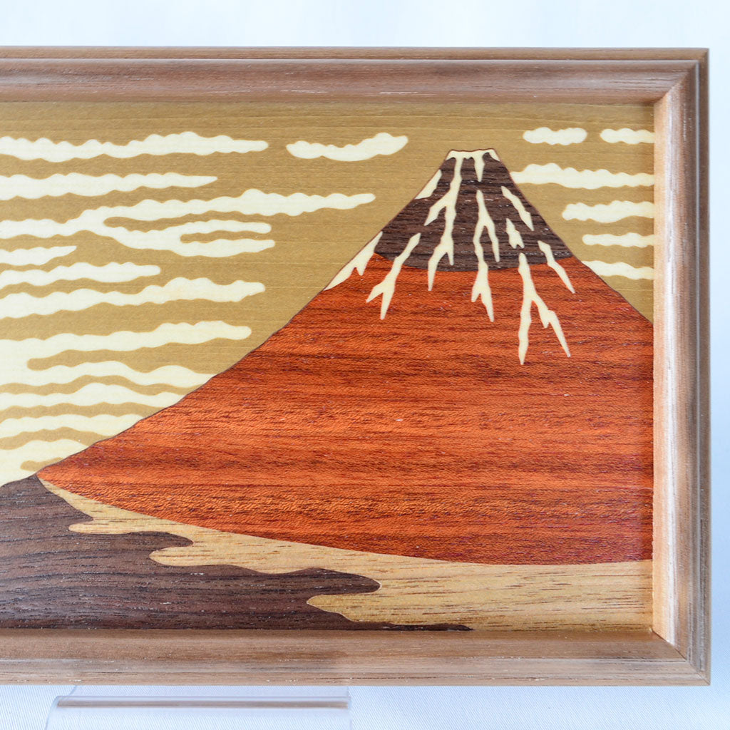 Mokuzogan (Wood Inlay) Small Tray – Mt. Fuji