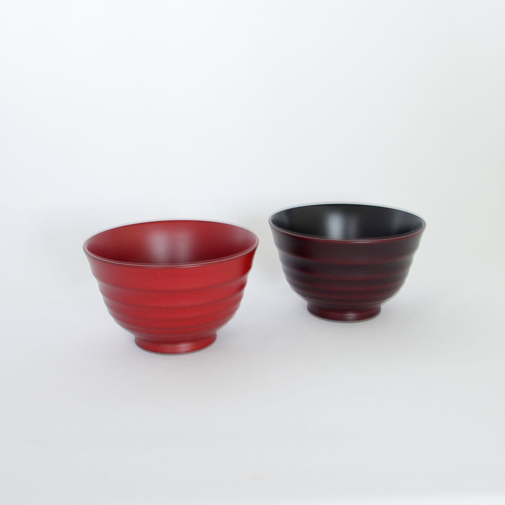 Lacquerware Pair of Soup Bowls "Hirasuji Pattern" Yamanaka lacquerware