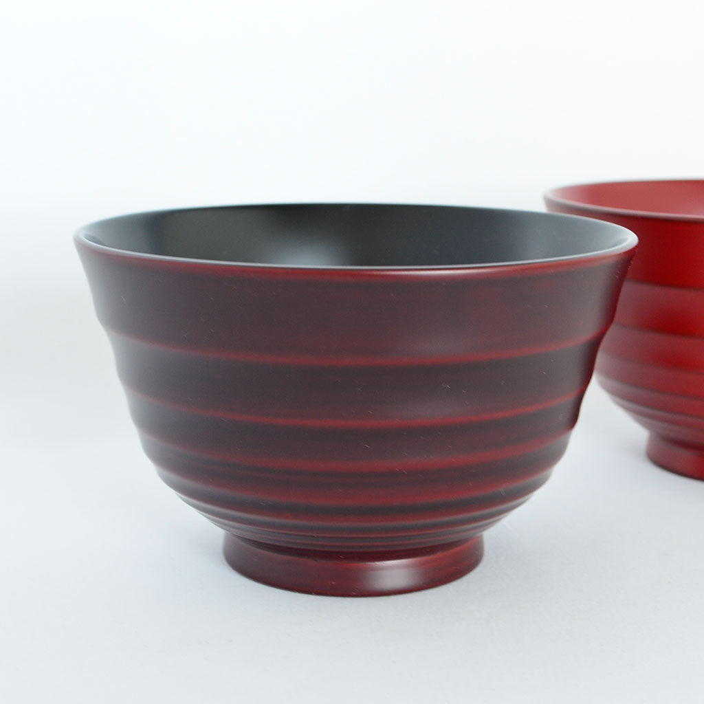 Lacquerware Pair of Soup Bowls "Hirasuji Pattern" Yamanaka lacquerware