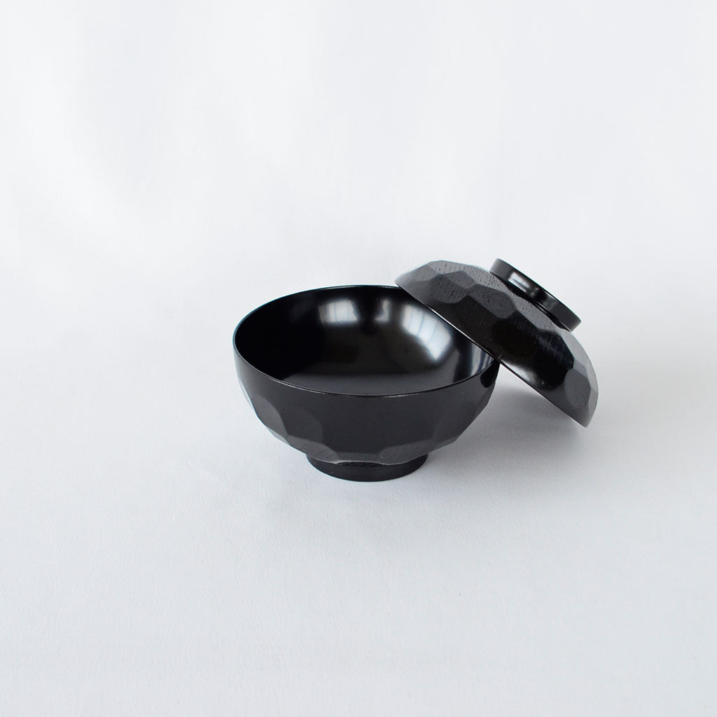 Zelkova Soup Bowl "Kikkō" – Black Lacquer Yamanaka lacquerware