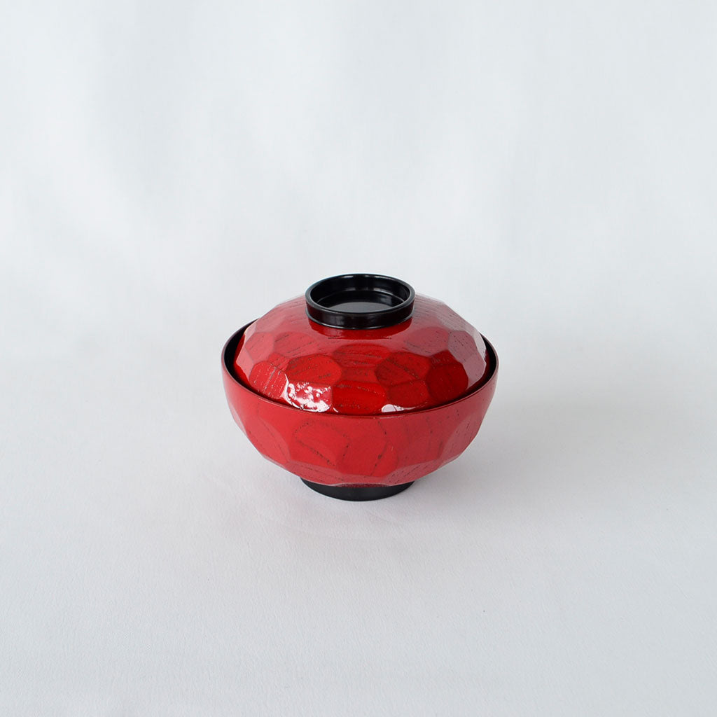 Zelkova Soup Bowl "Kikkō" – Red Lacquer Yamanaka lacquerware