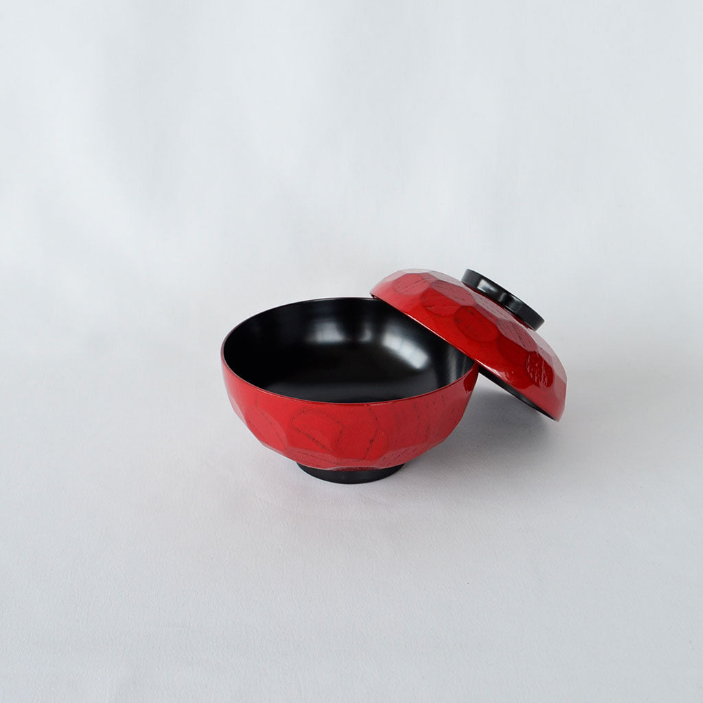 Zelkova Soup Bowl "Kikkō" – Red Lacquer Yamanaka lacquerware