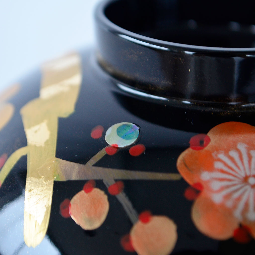 Kobai Set of 5 Soup Bowls Aizu lacquerware