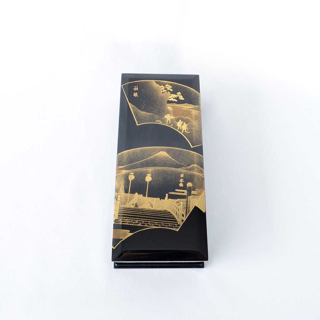 Lacquerware Pen Box with Velvet-Lined Interior