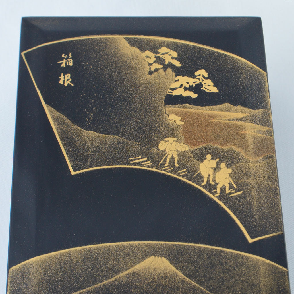 Lacquerware Pen Box with Velvet-Lined Interior