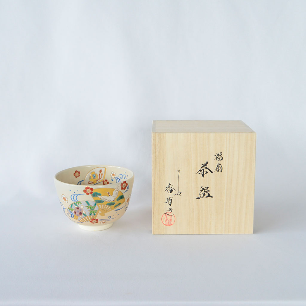 Kiyomizu Matcha Tea Bowl "Fukuōgi"