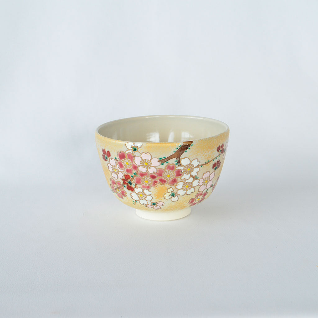 Kiyomizu Ware Matcha Bowl "Hanazakura"