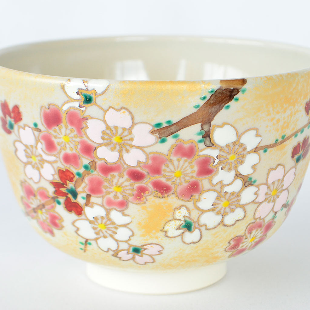 Kiyomizu Ware Matcha Bowl "Hanazakura"