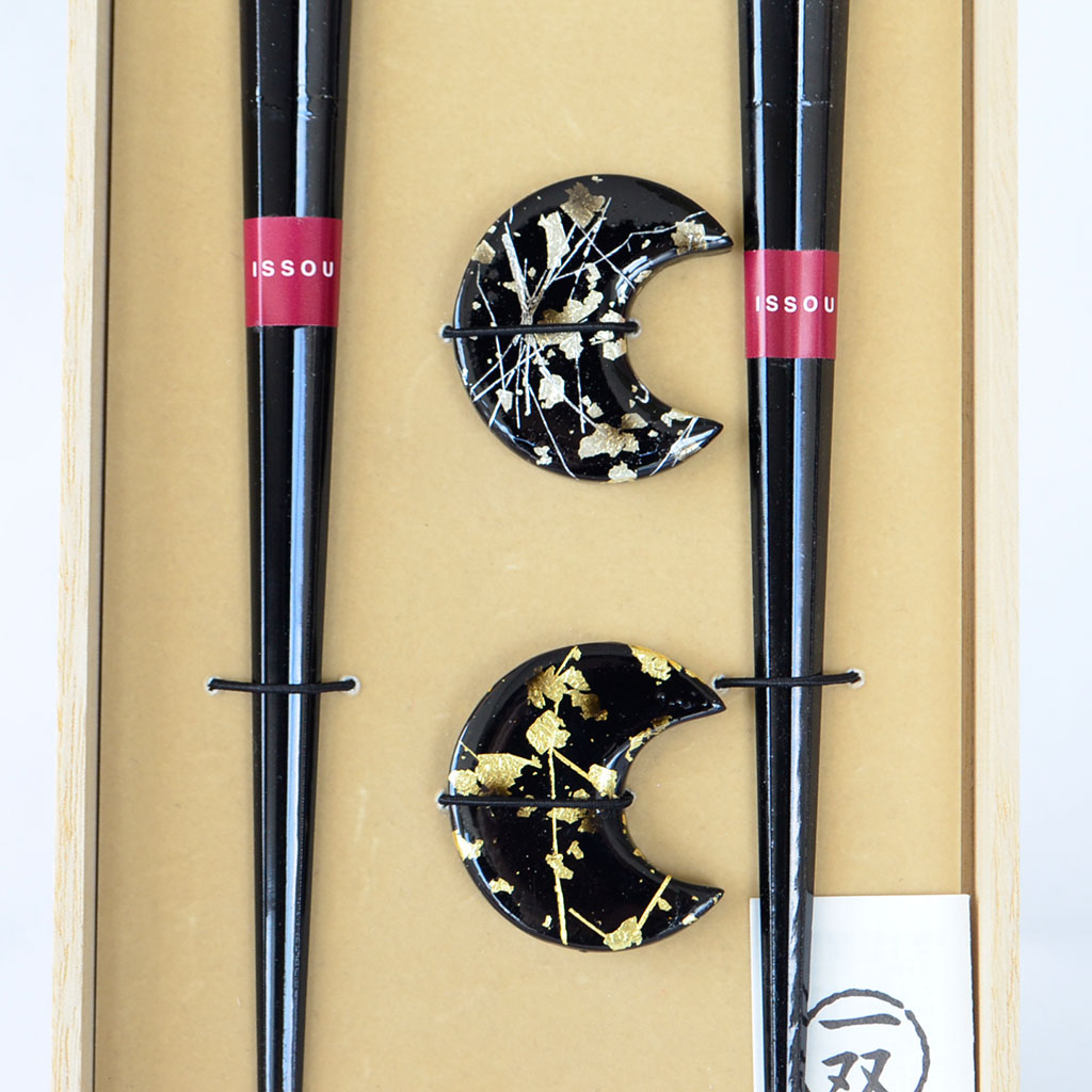 Chopsticks with Chopstick Rests "Kinsai Ginsen – Kinsen"