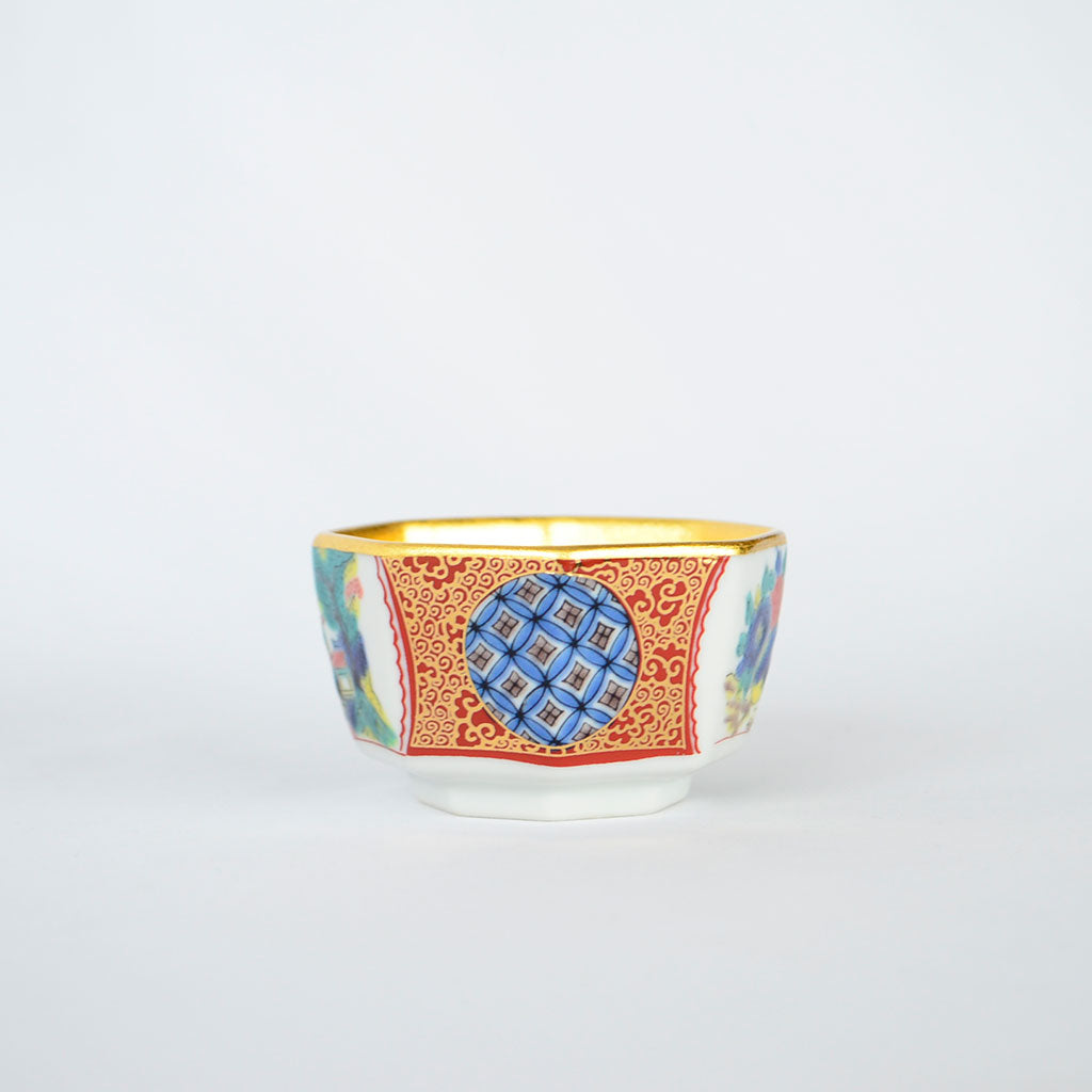 Gold Leaf Kutani Ware Sake Cup "Shoza Style"
