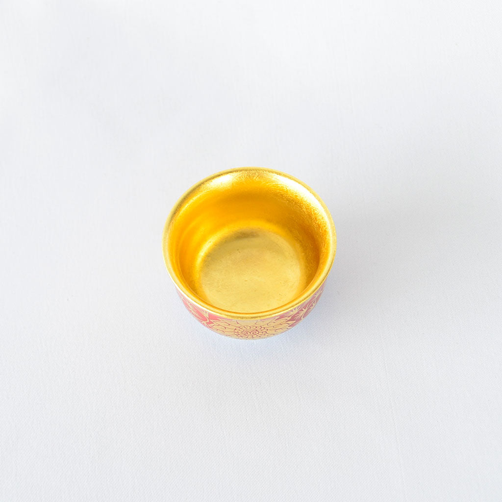 Gold Leaf Kutani Ware Sake Cup "Eiraku Style"