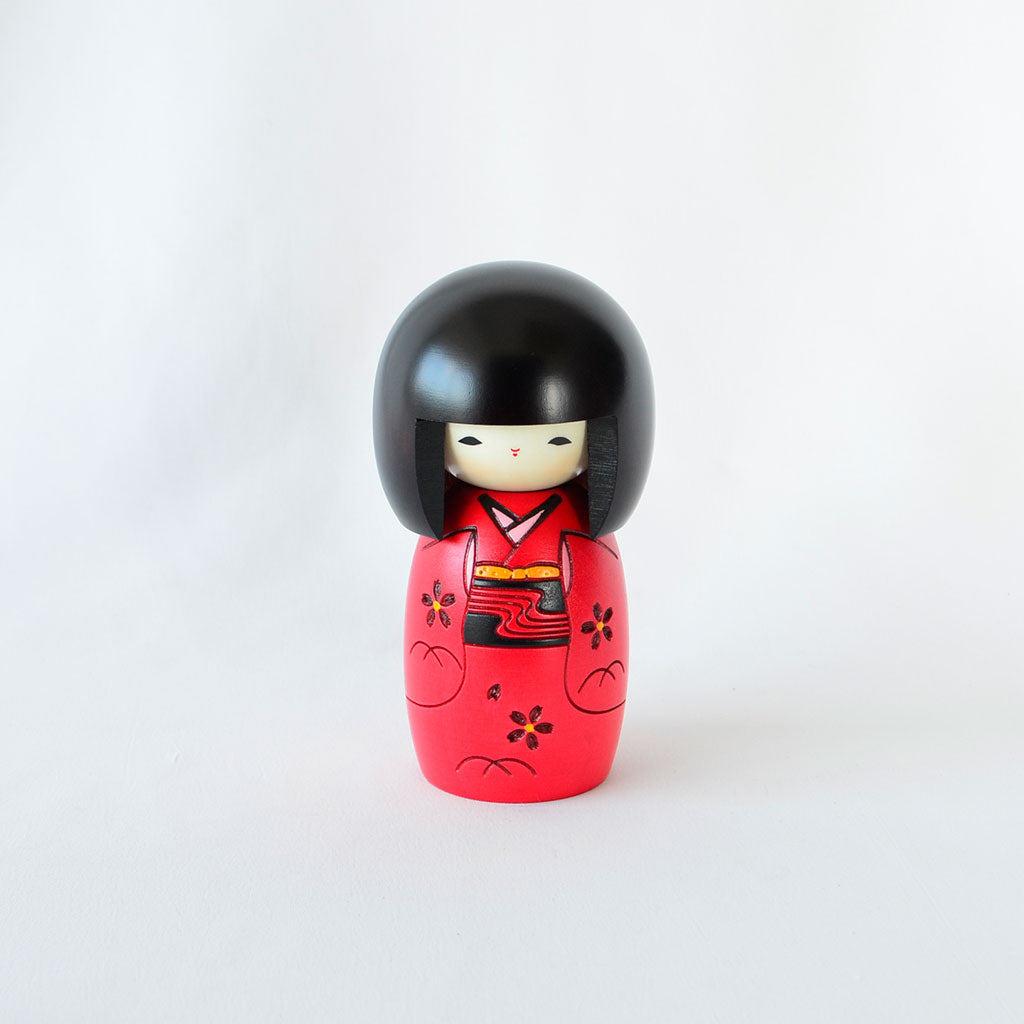 Kokeshi Doll "Osanago Aka (Young Child Red)"
